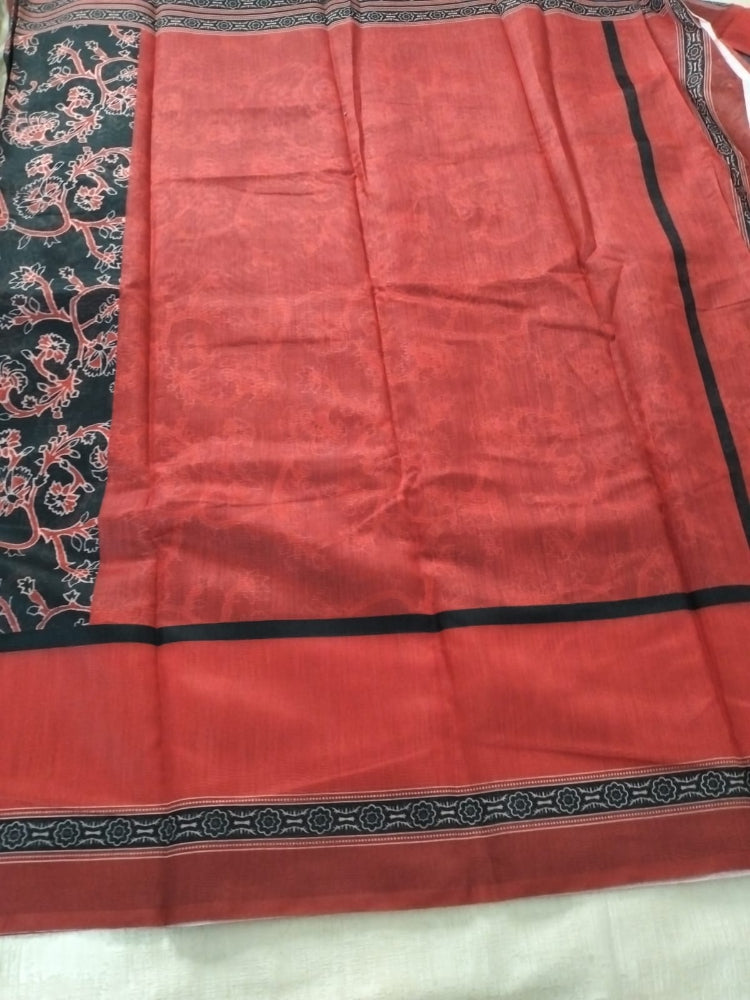 Black with red border cotton