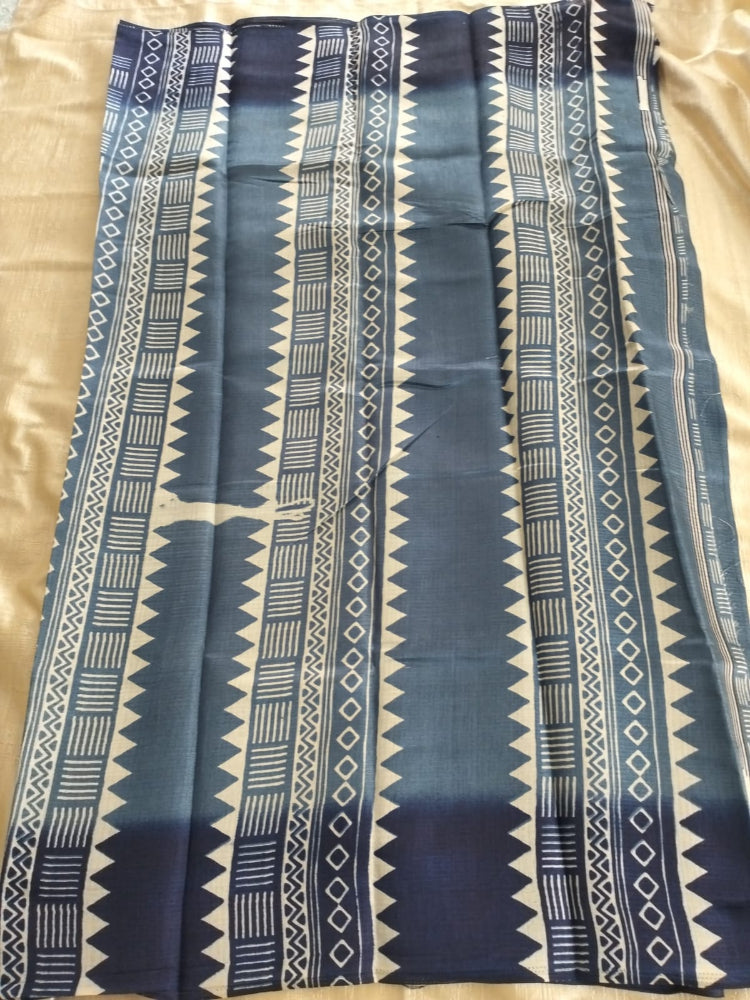 Blue Matka Silk Saree
