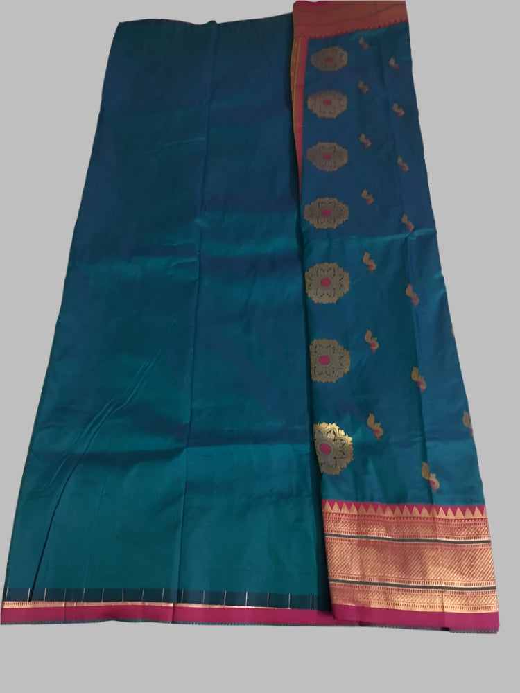 Sea Green Paithani Soft Silk Saree