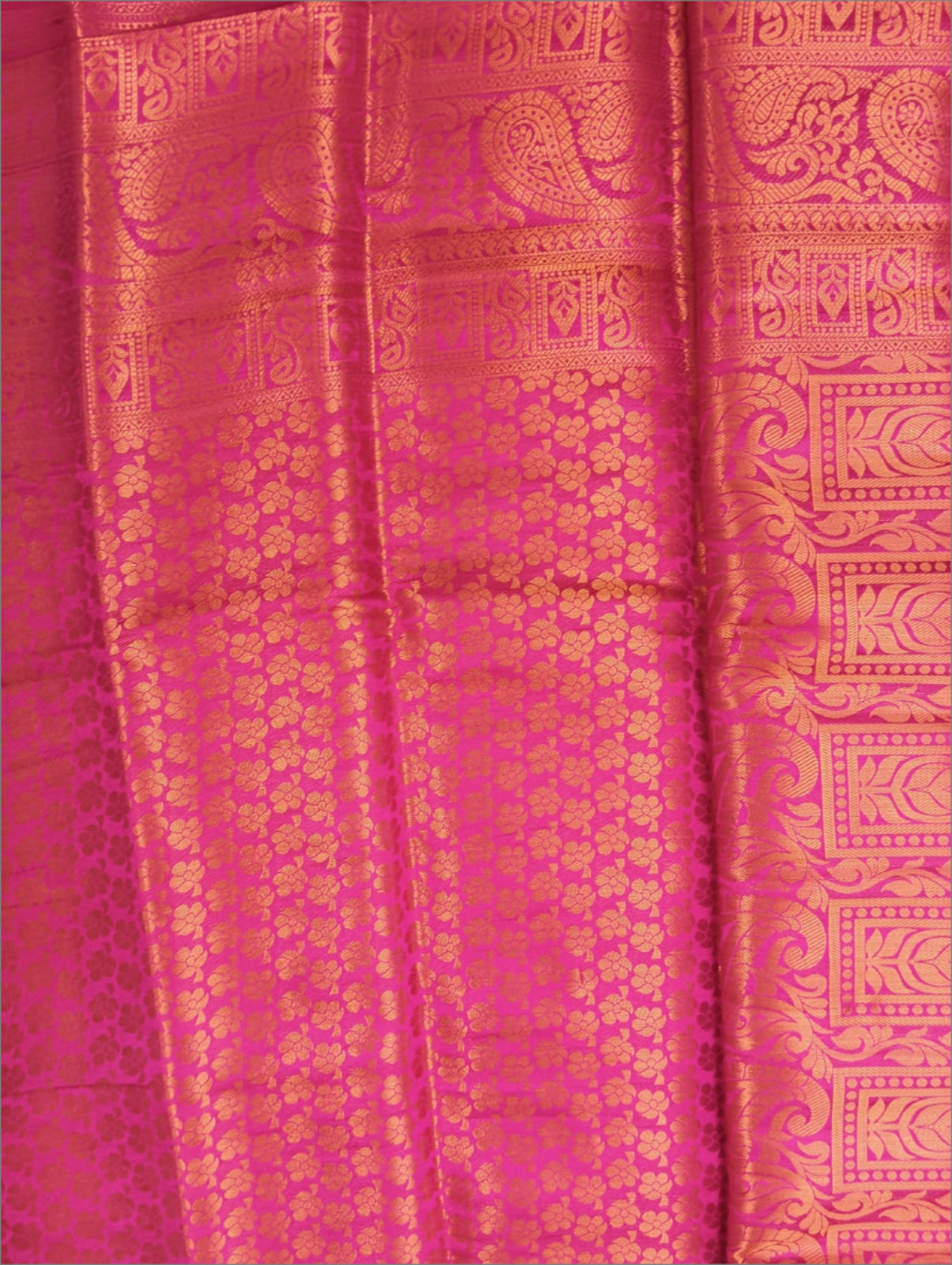White Pink soft semi silk saree with rich pallu