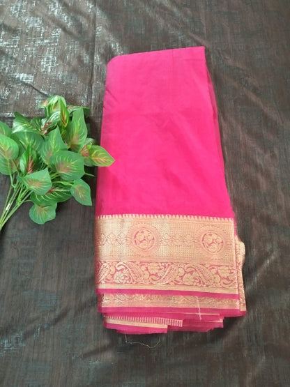 Dark Pink Organza saree with full buttas