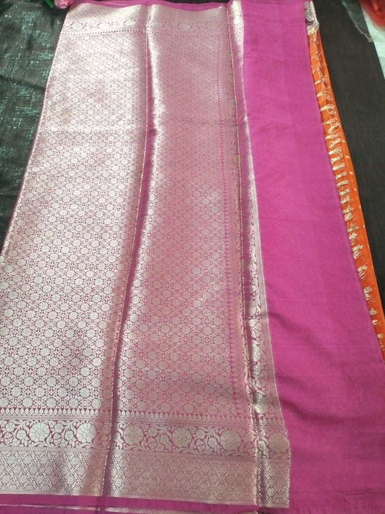 Orange With Pink Georgette Banarasi