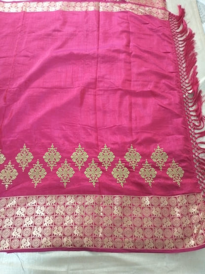Fancy Pink saree with heavy border