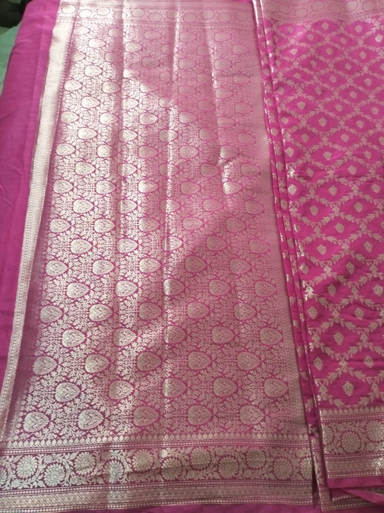 Pink Georgette Banarasi with Jaal Pattern