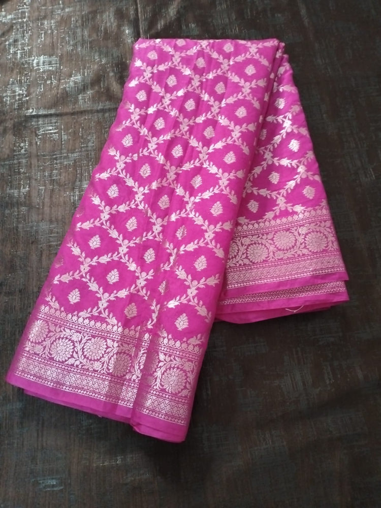 Pink Georgette Banarasi with Jaal Pattern