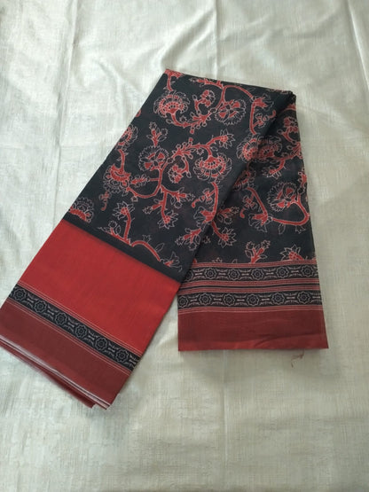 Black with red border cotton