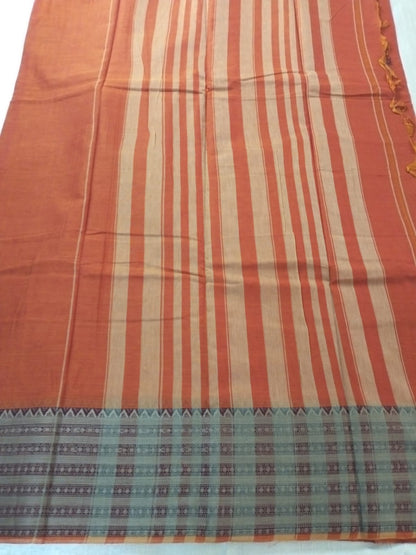 Rust colour South Indian Meenakshi Cotton Saree