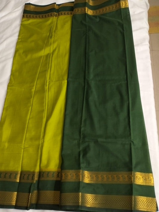 Green Mysore Semi Crepe silk saree